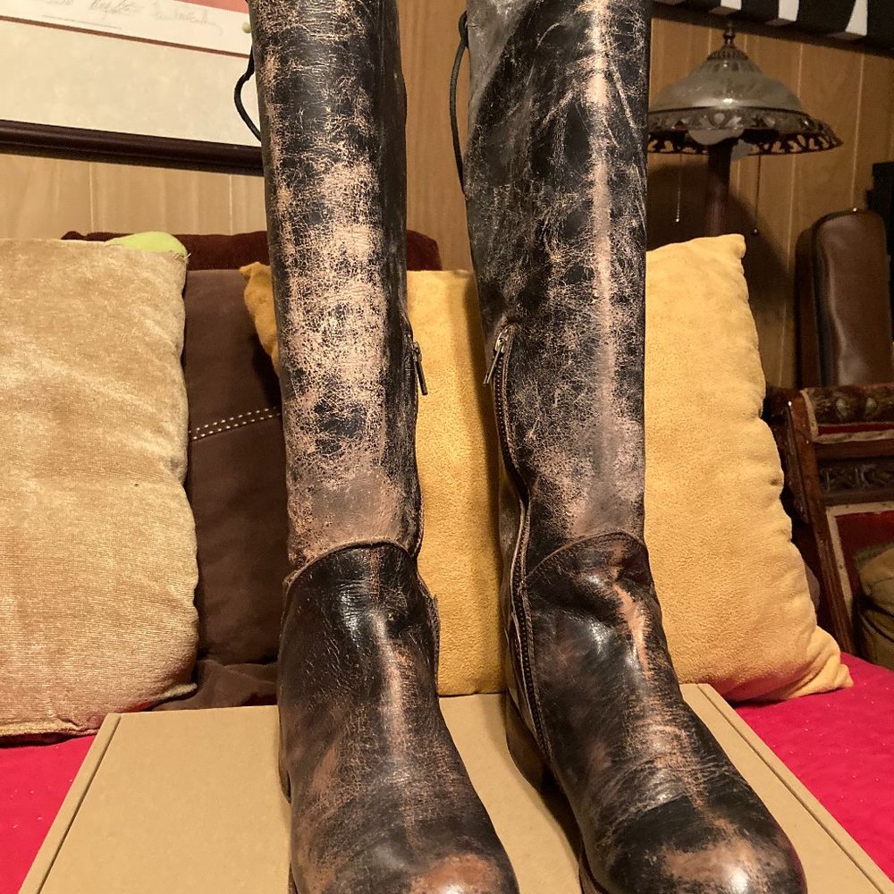 Bed Stu Manchester Distressed Leather boot Lace Up